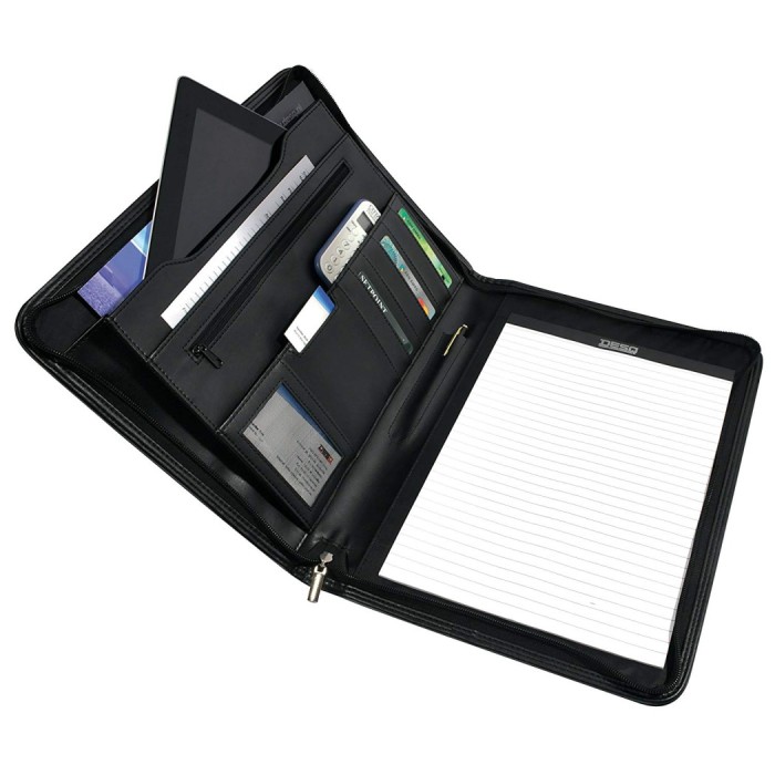 Buy Desq 3680 Zippered PVC Conference Folder A4 - Black (pc) Online ...