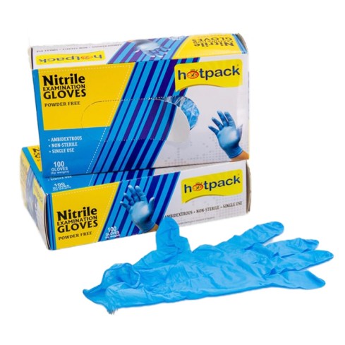 Hotpack PFNGS Powder-Free Nitrile Gloves Small - Blue (box/100pcs)