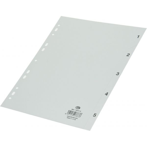 FIS PP Grey Divider 1-5 A4 - FSDV1-5 (pkt)