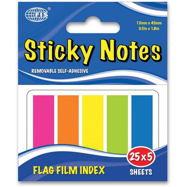 FIS Film Index 125 Sheets 12 x 45 mm FSPOFIP4 - 5 Colors (pc)