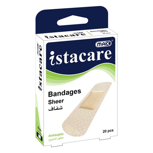 Max Istacare Bandages 72mm x 19mm - Sheer (box/20pcs)
