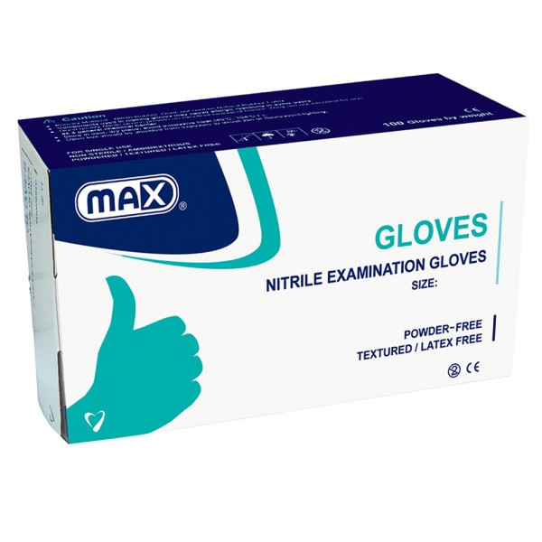 Buy Max Nitrile Examination Gloves Medium - Powder Free (box/100pcs ...