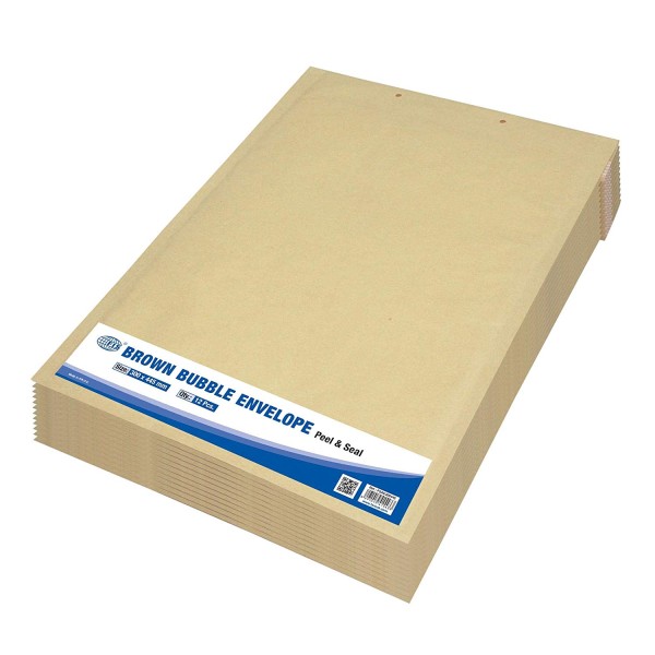 FIS Peel and Seal Bubble Envelopes 300 x 445mm FSAE300445 - Brown (pkt/12pcs)