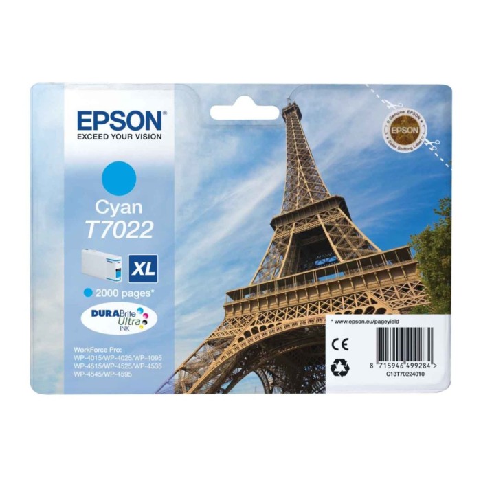 Epson T7022 XL Ink Cartridge - Cyan