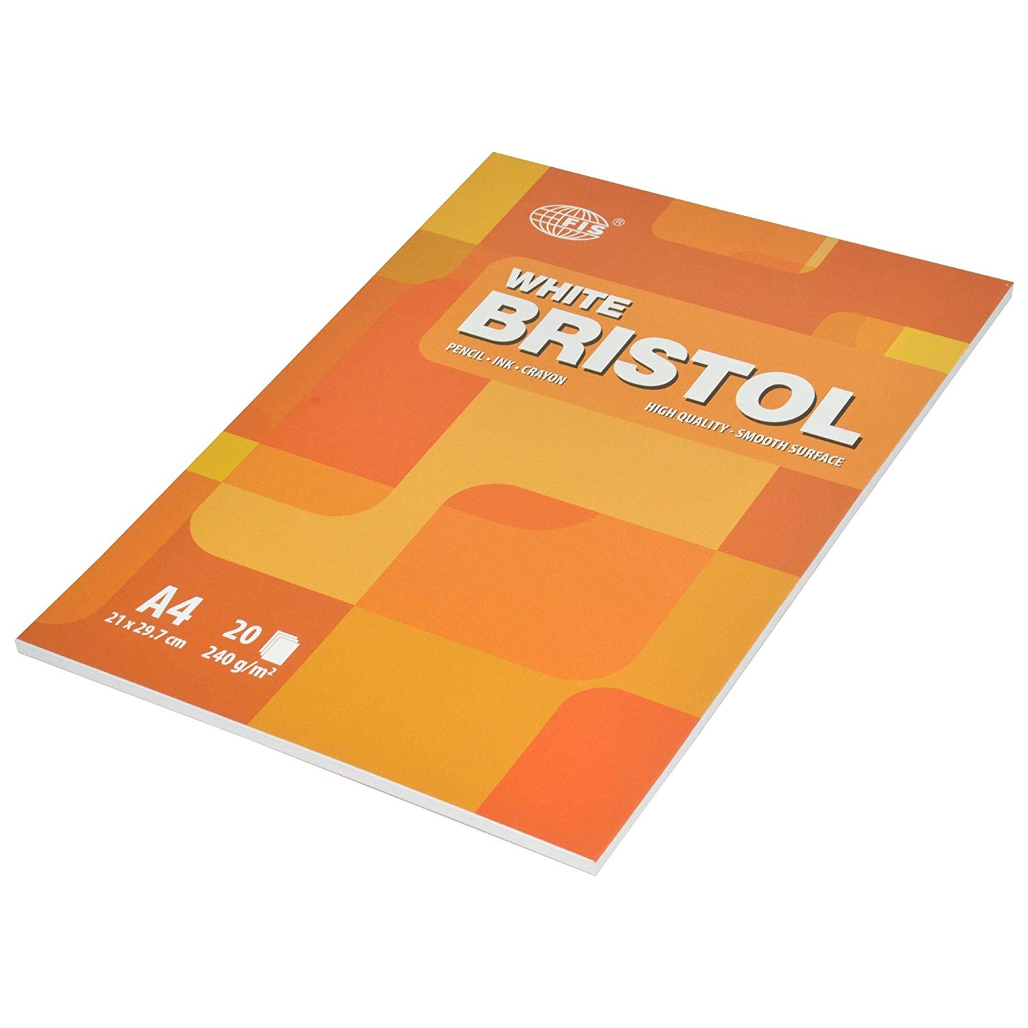 FIS Bristol Pads 240gsm 20-sheets A4 FSPDA4240-20 - White (pc)