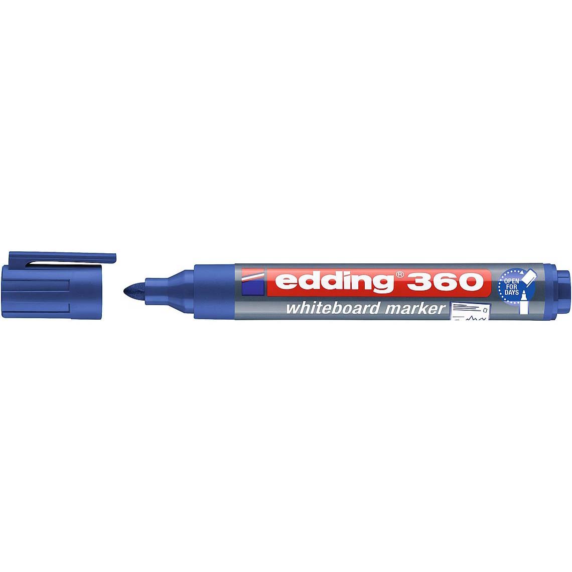 Edding 360 Whiteboard Marker Bullet Tip - Blue (pkt/10pcs)