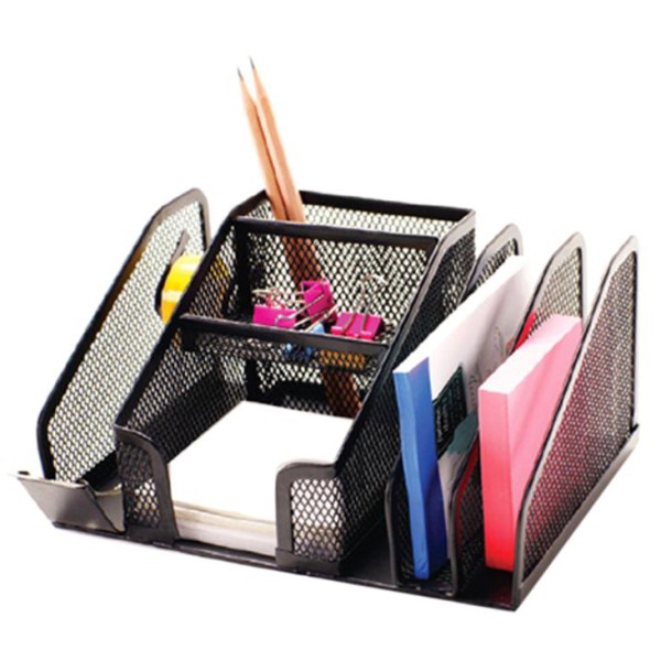 Buy FIS FSORB82401 Metal Mesh Desk Organizer - Black (pc ...