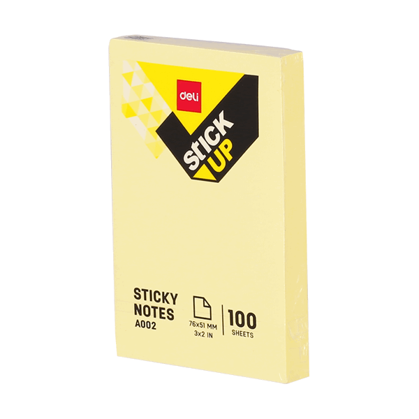 Deli EA00253 Sticky Notes 3 x 2in - Yellow (pkt/12pcs)