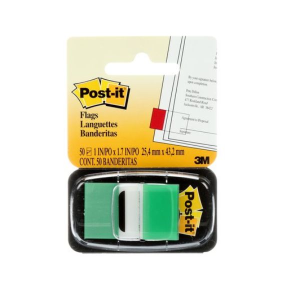 3M Post-It Flags 680-3 1 x 1.7 in - Green (pc)