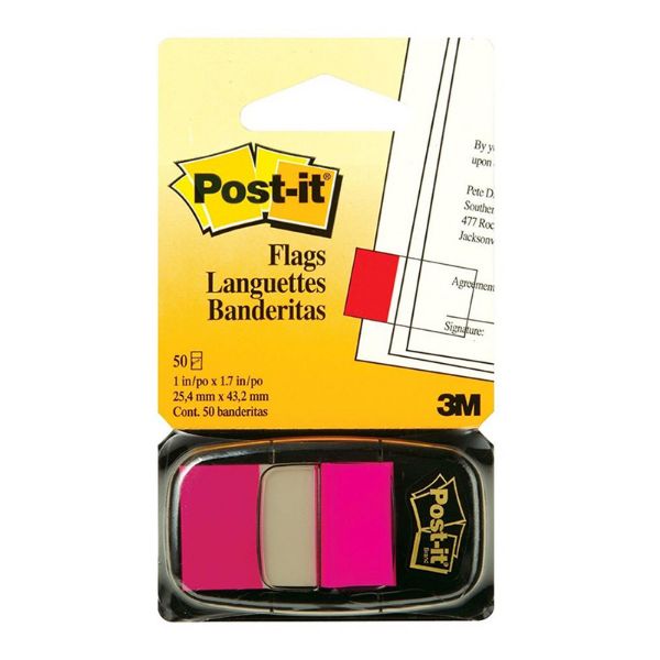 3M Post-It Flags 680-21 1 x 1.7 in - Pink (pc)