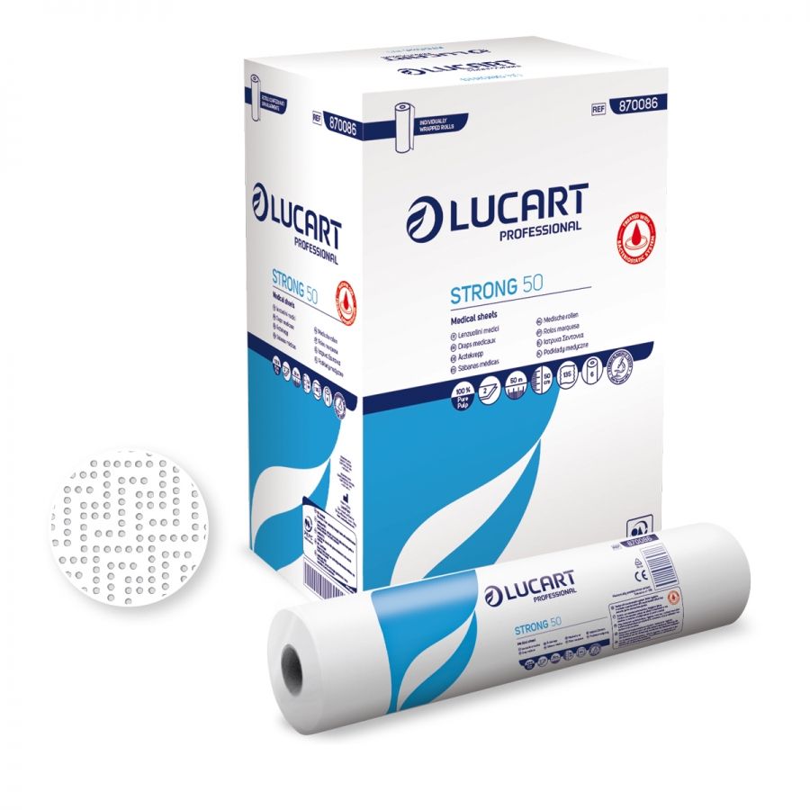 Lucart TS20 Bed Sheets 20 2-ply 135 sheets x 50m (box/6rolls)