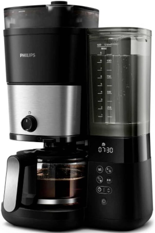 Philips Duo Bean Brew Drip Coffee Maker Machine with Grinder Timer & Keep Warm Function 10 Cups