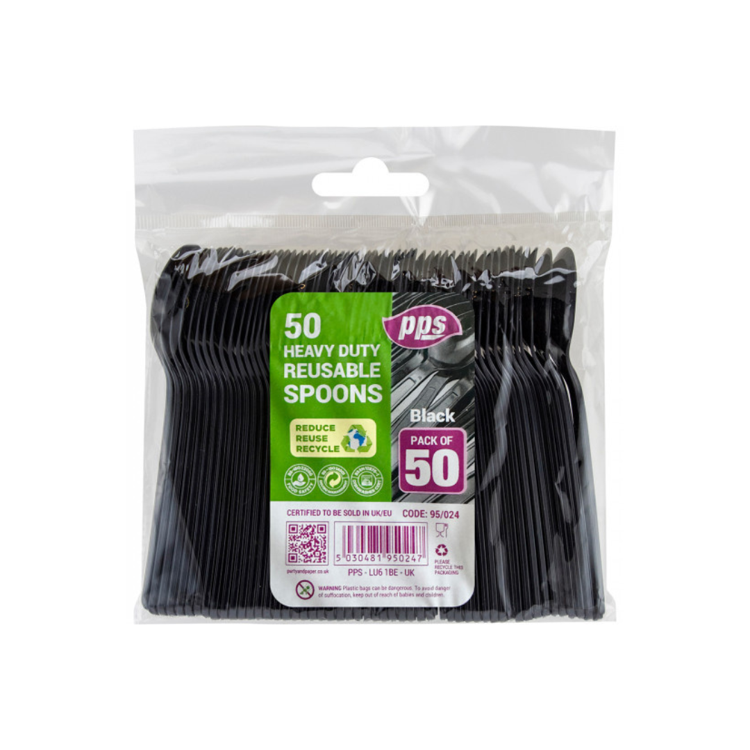 Heavy Duty Spoon Black DSPHDB6 (Box/20pkt/Pkt/50pcs)