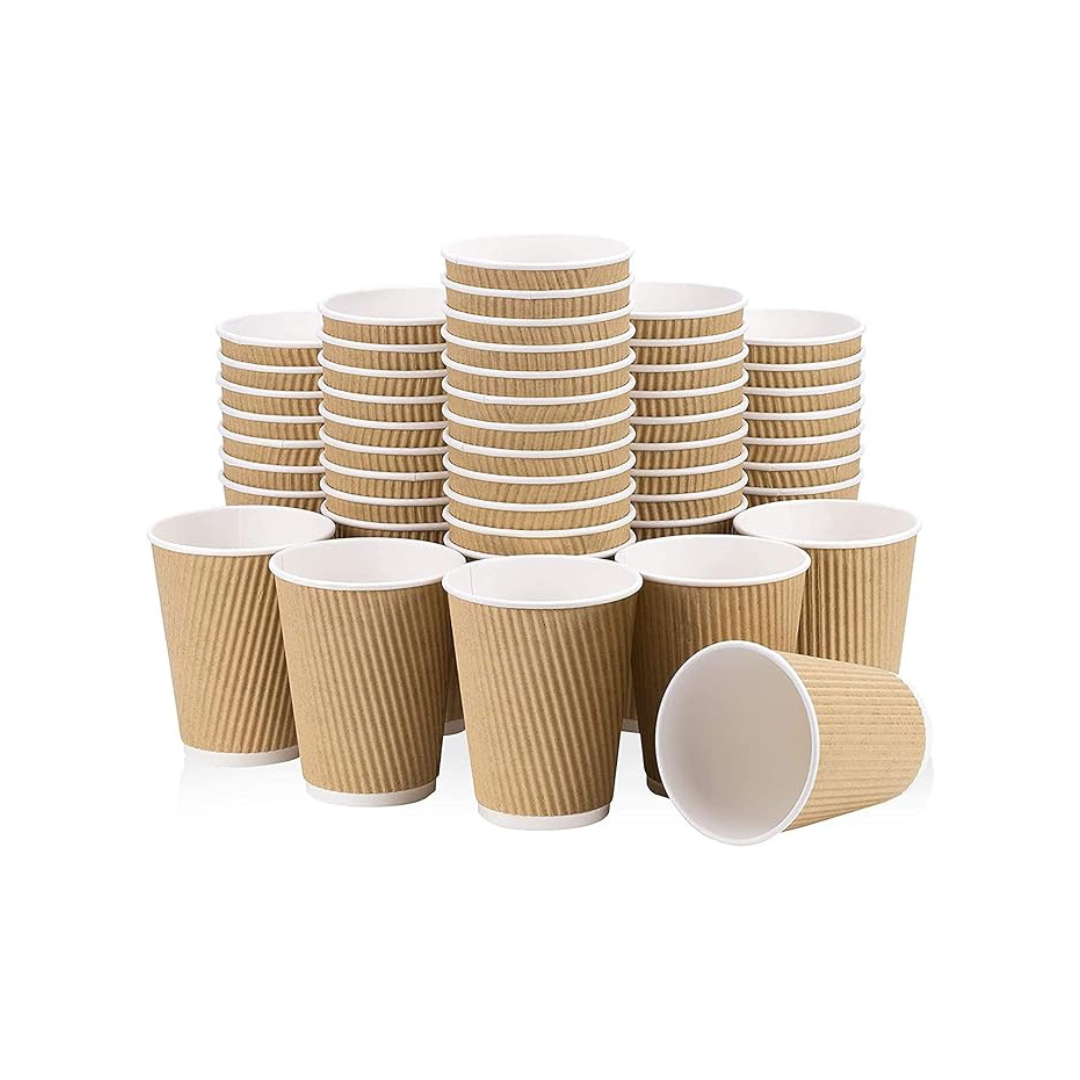 HOTPACK  RIPPLE PAPER CUPS 12 Oz- 500 PCS