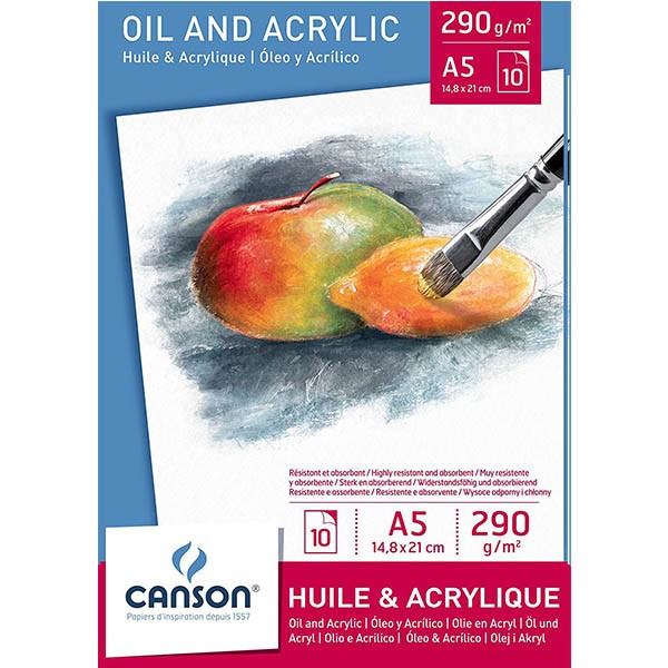 Buy Canson Oil & Acrylic Paper Pads - A5 (pkt/10s) Online @ AED31.5 from  Bayzon