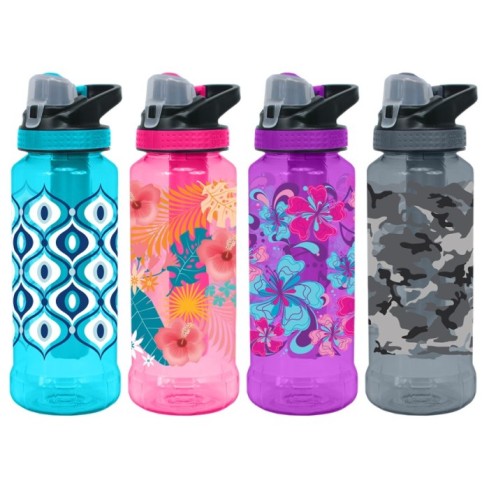 Cool Gear 3-Pack Tritan Plastic 32 oz Cylinder Water Bottle with Halo
