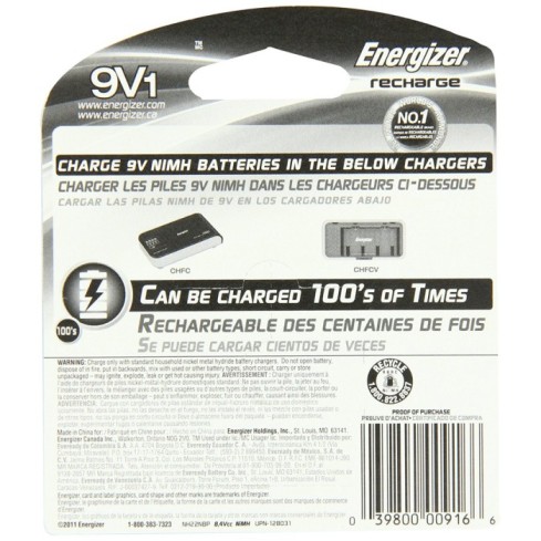 PILE rechargeable Energizer NH22BP1 R1A1 175GMY 36 T